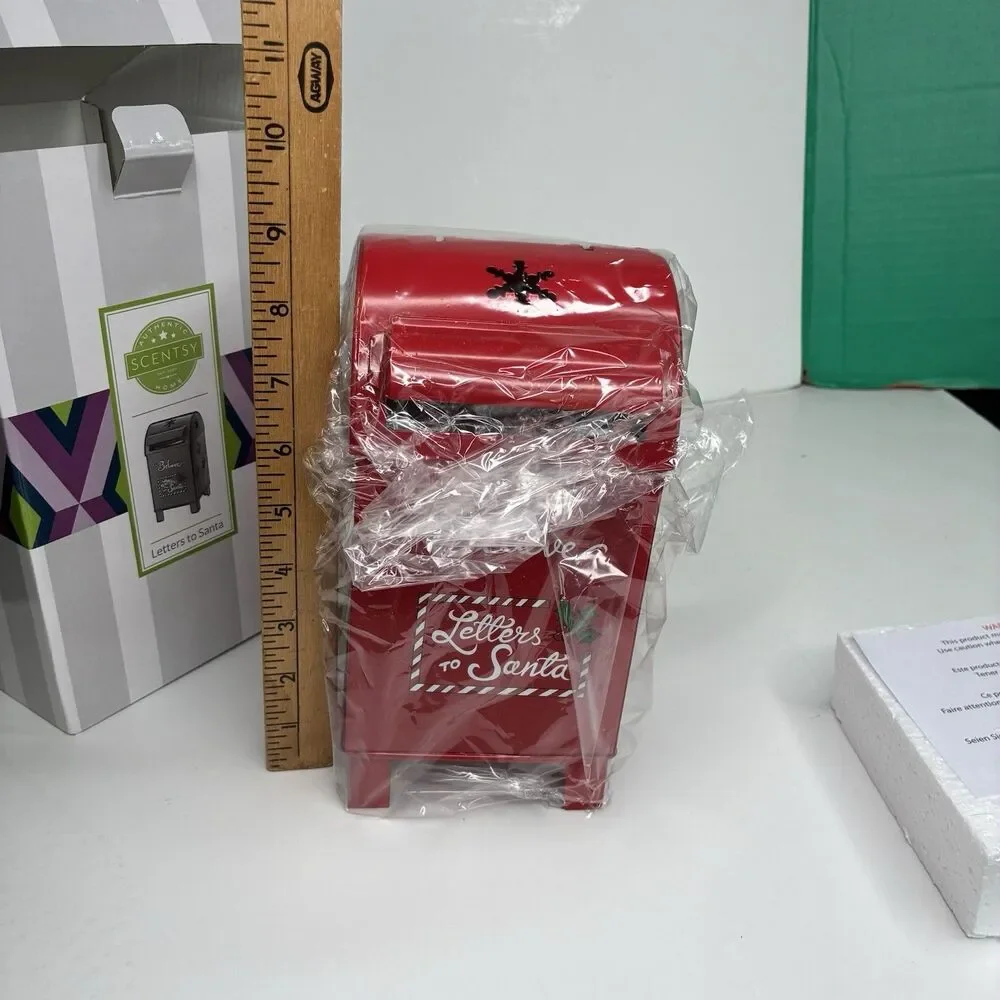 Scentsy Christmas Letters To Santa Wax Warmer Metal Mailbox Retired w/Box Metal